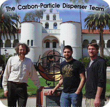 The Carbon Particle Disperser Team (from left): Dr. Fletcher Miller, Aron Daria, John Terry.
